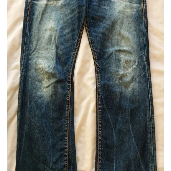Rare! Ricky/Jimmy cable-stitch denim-set in “MIDNIGHT WAREHOUSE”wash,size 31 & M